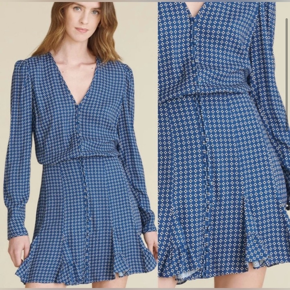 Veronica Beard Blue Patterned Women's Dress